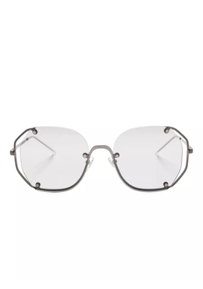 Emporio Armani geometric-frame sunglasses - Grey
