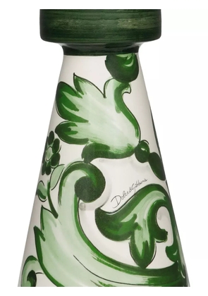 Dolce & Gabbana large floral-print candle holder - Green