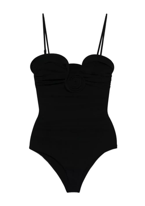 Magda Butrym rose-embellished swimsuit - Black