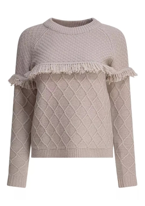 RAKKI cable-knit fringe sweater - Neutrals