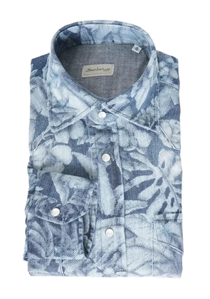 SARTORIO NAPOLI floral denim shirt - Blue