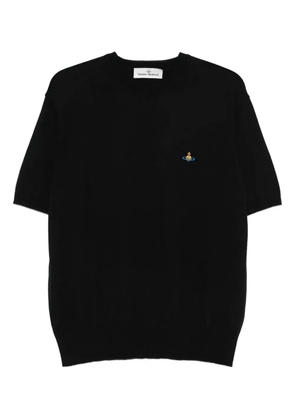 Vivienne Westwood logo-embroidered short-sleeve sweater - Black