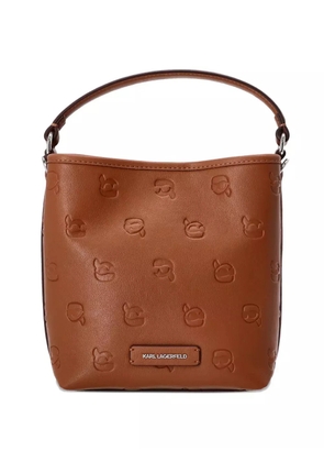 Karl Lagerfeld debossed-logo tote bag - Brown