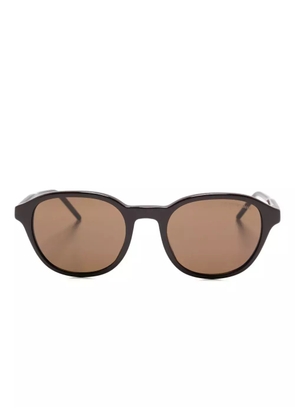 Emporio Armani logo-plaque sunglasses - Brown