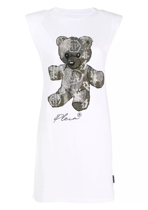 Philipp Plein crystal-embellished T-shirt dress - White