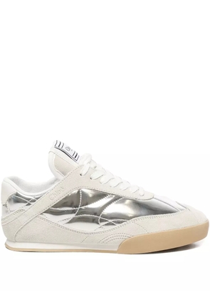 Chloé Kick metallic-panelled sneakers - Neutrals