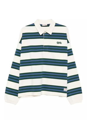 SUMMER GAMES striped long-sleeve polo shirt - Neutrals