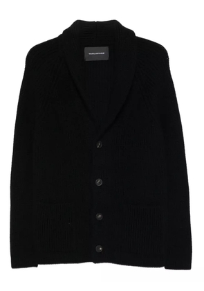 Tagliatore shawl-collar ribbed cardigan - Black