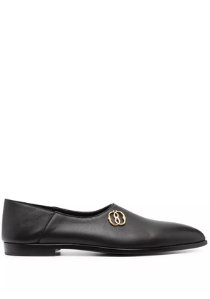 Bally pointed-toe leather loafers - Black