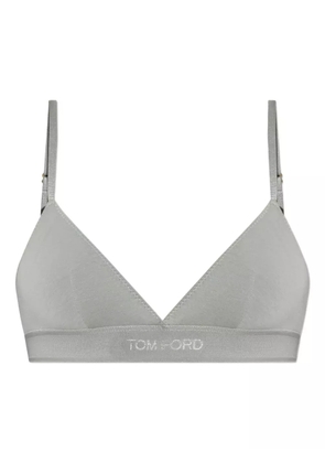 TOM FORD logo-underband triangle bra - Grey