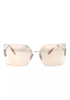 Miu Miu Eyewear logo-plaque geometric sunglasses - Silver
