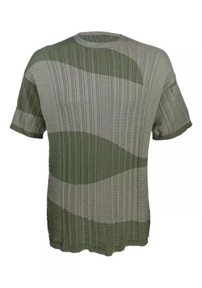 Mostly Heard Rarely Seen cable-knit wave T-shirt - Green