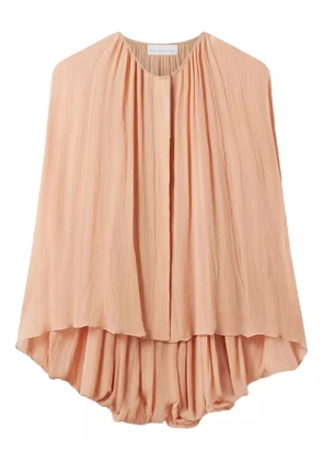 Stella McCartney pleated cape-sleeve top - Neutrals