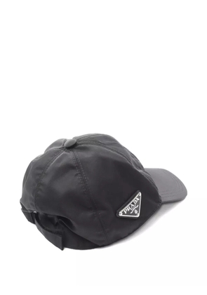 Prada Pre-Owned 2020s triangle-logo cap - BLACK
