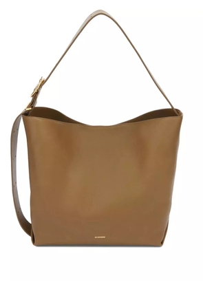 Jil Sander medium Cannolo leather tote bag - Brown