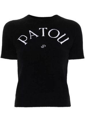 Patou logo-jacquard knitted top - Black