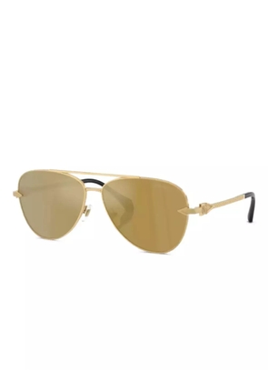 Versace Eyewear La Medusa detailed pilot-frame sunglasses - Gold