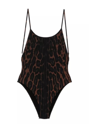 TOM FORD leopard-print swimsuit - Brown