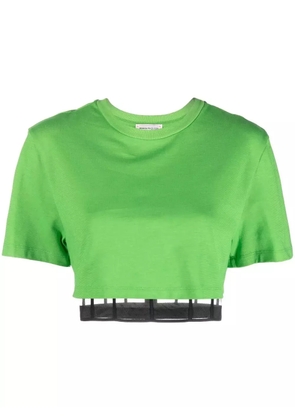 Alexander McQueen Corset cropped T-shirt - Green