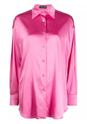 TOM FORD pointed-collar button-up shirt - Pink