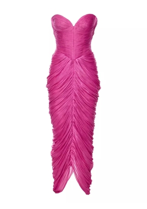 Ana Radu strapless draped asymmetrical dress - Pink