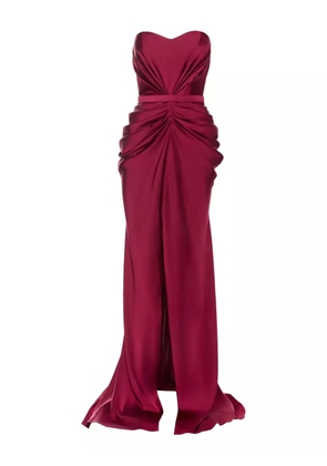 Ana Radu strapless draped maxi dress - Red