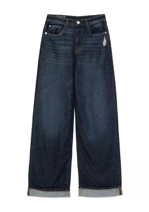 Emporio Armani distressed wide-leg jeans - Blue