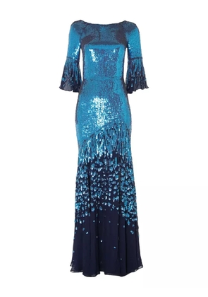 Temperley London Celestial sequin-embellished evening dress - Blue