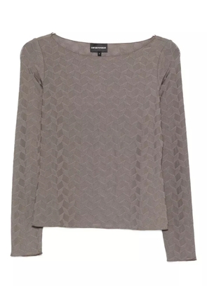 Emporio Armani geometric-pattern long-sleeved blouse - Grey