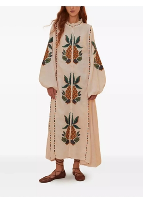 FARM Rio linen midi dress - Pink