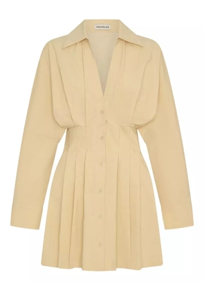 Nicholas Fabienne pleated button-front shirt dress - Neutrals