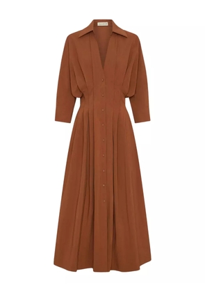 Nicholas Lanae pleated button-front midi dress - Orange