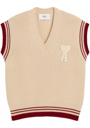 AMI Paris Ami de Coeur knitted vest - Neutrals
