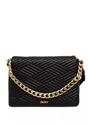 DKNY logo-plaque cross body bag - Black