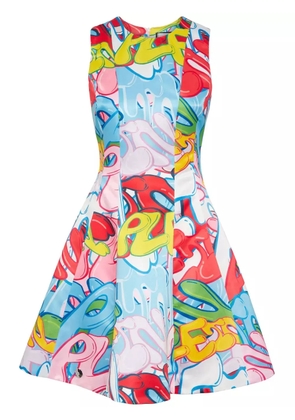 Philipp Plein Bombing Graffiti-print mini dress - Blue