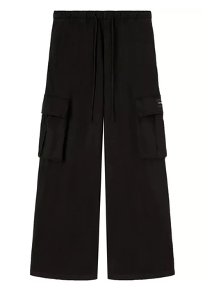 Palm Angels wide-leg jersey cargo pants - Black