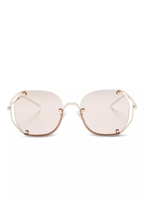 Emporio Armani geometric-frame sunglasses - Gold