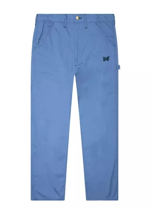 Needles embroidered-logo trousers - Blue