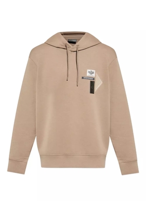 Emporio Armani logo-patch hoodie - Neutrals
