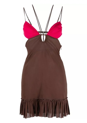 Nensi Dojaka front keyhole minidress - Brown