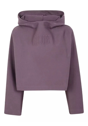 Jean Paul Gaultier embossed-logo hoodie - Purple