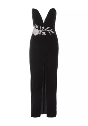 Ana Radu embellished velvet midi dress - Black