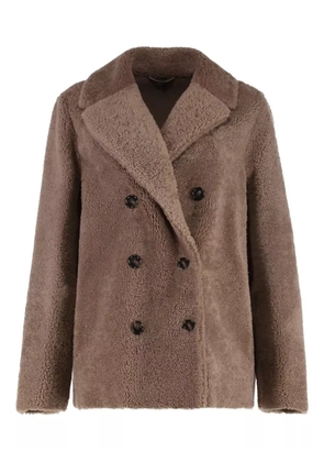 'S Max Mara Futura double-breasted shearling coat - Brown