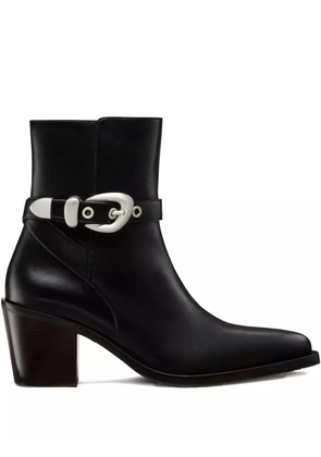 Stuart Weitzman Maven buckle-strap pointed-toe boots - Black
