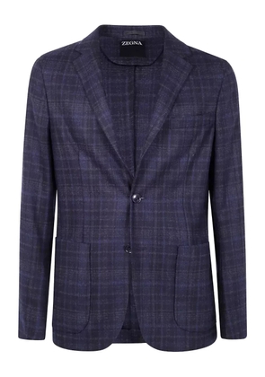 Zegna checked wool blazer - Black