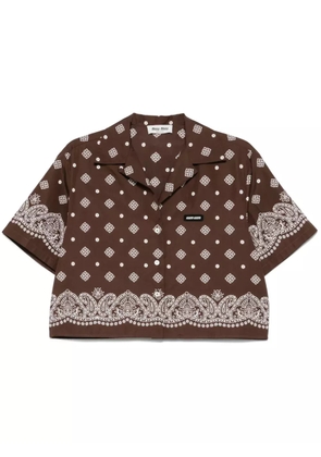 Miu Miu bandana-print shirt - Brown