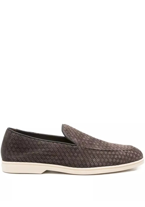 Doucal's woven suede loafers - Brown