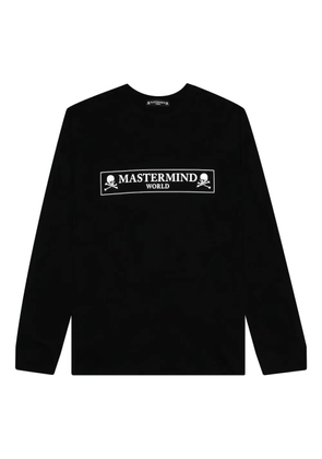 Mastermind World logo-print long-sleeve T-shirt - Black