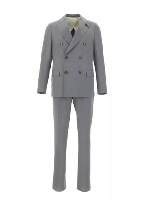 Lardini double-breasted peak lapel suit - Grey