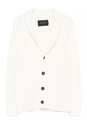 Tagliatore shawl-collar ribbed cardigan - Neutrals